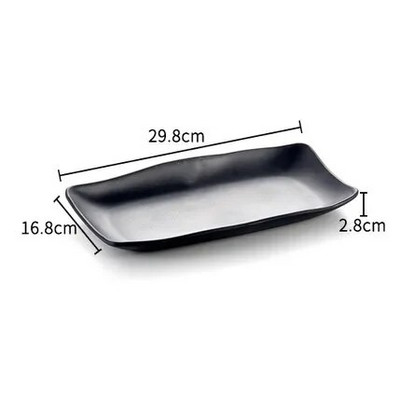 Черен скраб Раирана барбекю Месна чиния Суши Меламин Кухненски прибори Корейска кухня Саури Плодов десерт Чиния за съхранение на суши