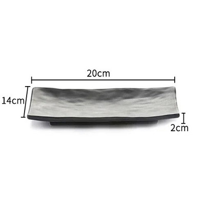 Черен скраб Раирана барбекю Месна чиния Суши Меламин Кухненски прибори Корейска кухня Саури Плодов десерт Чиния за съхранение на суши