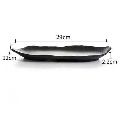 Черен скраб Раирана барбекю Месна чиния Суши Меламин Кухненски прибори Корейска кухня Саури Плодов десерт Чиния за съхранение на суши