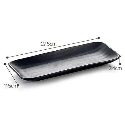 Черен скраб Раирана барбекю Месна чиния Суши Меламин Кухненски прибори Корейска кухня Саури Плодов десерт Чиния за съхранение на суши