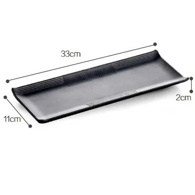 Черен скраб Раирана барбекю Месна чиния Суши Меламин Кухненски прибори Корейска кухня Саури Плодов десерт Чиния за съхранение на суши