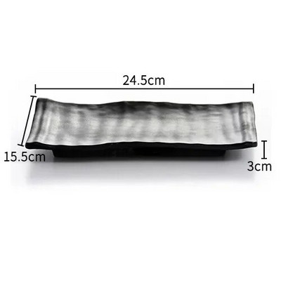 Черен скраб Раирана барбекю Месна чиния Суши Меламин Кухненски прибори Корейска кухня Саури Плодов десерт Чиния за съхранение на суши