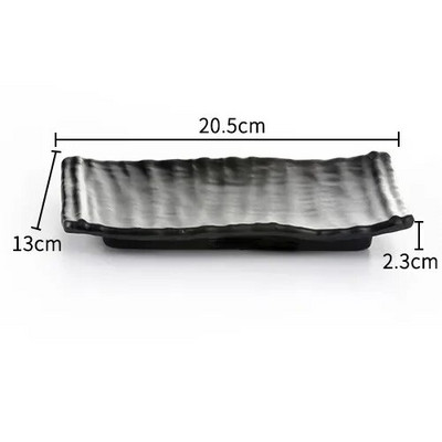 Черен скраб Раирана барбекю Месна чиния Суши Меламин Кухненски прибори Корейска кухня Саури Плодов десерт Чиния за съхранение на суши