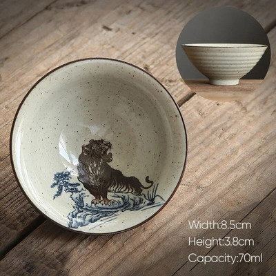 70 ml 1 бр. Ретро керамична чаша за чай Керамика Kung Fu Чаши Чаши за еспресо Чаши за кафе Керамични чаши Домакински следобед Чаша за чай на едро