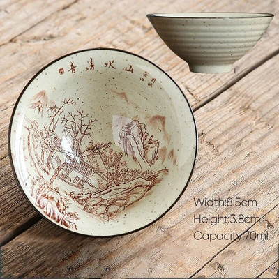 70 ml 1 бр. Ретро керамична чаша за чай Керамика Kung Fu Чаши Чаши за еспресо Чаши за кафе Керамични чаши Домакински следобед Чаша за чай на едро