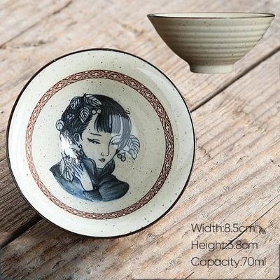 70 ml 1 бр. Ретро керамична чаша за чай Керамика Kung Fu Чаши Чаши за еспресо Чаши за кафе Керамични чаши Домакински следобед Чаша за чай на едро