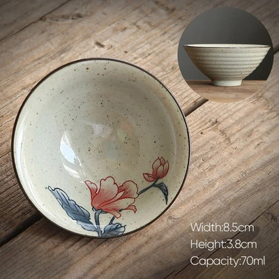 70 ml 1 бр. Ретро керамична чаша за чай Керамика Kung Fu Чаши Чаши за еспресо Чаши за кафе Керамични чаши Домакински следобед Чаша за чай на едро