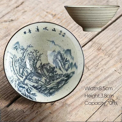 70 ml 1 бр. Ретро керамична чаша за чай Керамика Kung Fu Чаши Чаши за еспресо Чаши за кафе Керамични чаши Домакински следобед Чаша за чай на едро