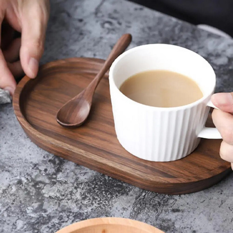 Fatálcás tálalótál Étterem Retro Snack Tálca Svédasztalos Saláta Szárított Gyümölcstányér Kávés Tejjel Poháralátétek