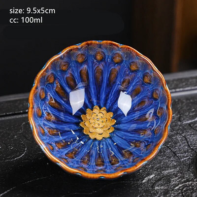 100 ml Tradition Kiln Transformation Керамична чаша за чай Home Master Cup Аксесоари за китайски сервиз за чай Ръчно изработена сребърна инкрустация Чаша за чай