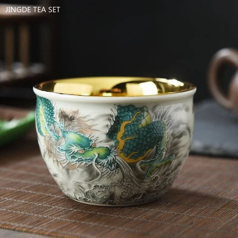 Kiváló minőségű retro kerámia teáscsésze kínai teáskészlet mesterpohár, testreszabott porcelán teáscsésze, kiváló, kézzel készített otthoni ivóeszköz