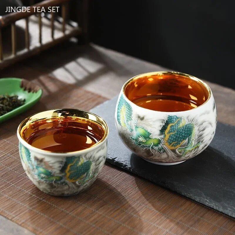 Kiváló minőségű retro kerámia teáscsésze kínai teáskészlet mesterpohár, testreszabott porcelán teáscsésze, kiváló, kézzel készített otthoni ivóeszköz