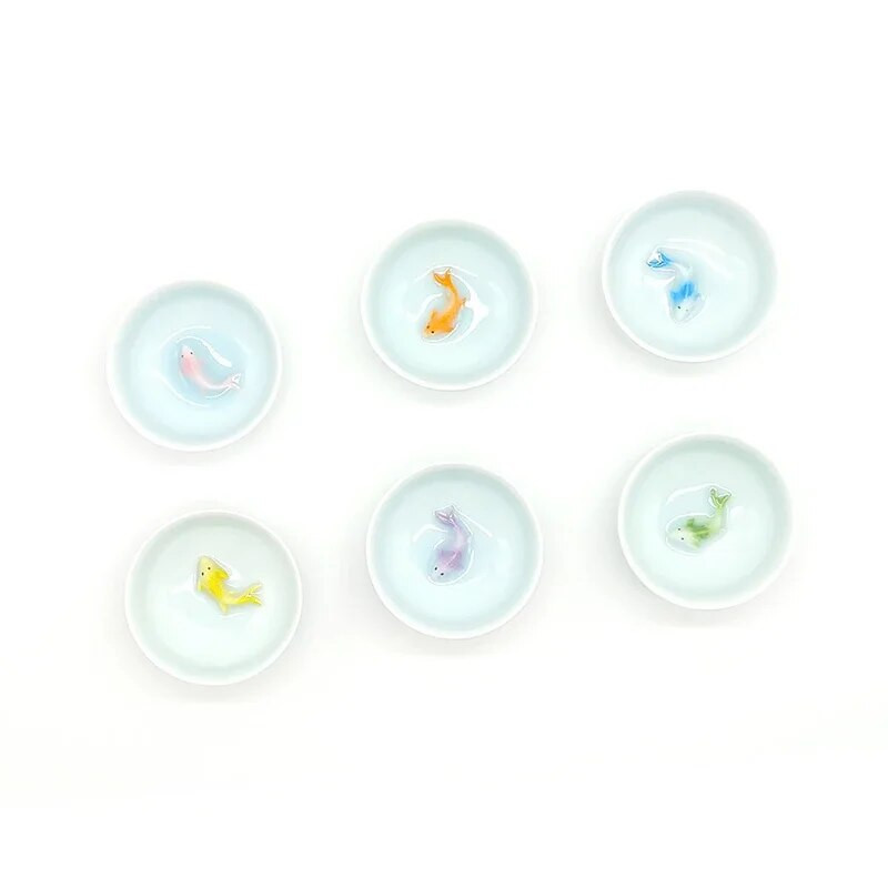 6db Celadon színes ponty teás csésze készlet kínai teás készlet bögre kerámia teáscsésze japán teáscsésze teáscsészék Jingdezhen tál Puer bár