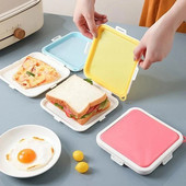 Φορητό σάντουιτς τοστ Bento Box Επαναχρησιμοποιήσιμο Κουτί σάντουιτς σιλικόνης Φιλικό προς το περιβάλλον Δοχείο μεσημεριανού φαγητού Σερβίτσιο σε φούρνο μικροκυμάτων