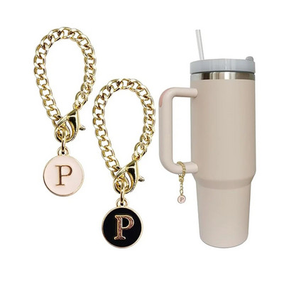 Αξεσουάρ Letter Charm for Stanley Cup 2PCS Αρχικό όνομα ID Personalized Handle Charm for Stanley Tumbler