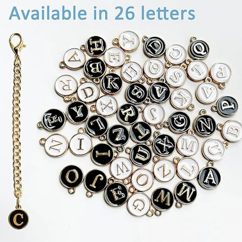 Letter Charm Tartozékok Stanley Cuphoz 2 DB Kezdeti név ID Személyre szabott fogantyú varázslat Stanley Tumblerhez