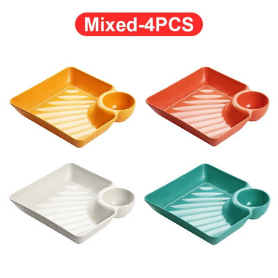 Ястие с черупки Пластмасова чиния за кнедли с дискове с оцет Ястия с оцет Суши Закуска Сушени плодове Разядка Ястие с кости от черупки