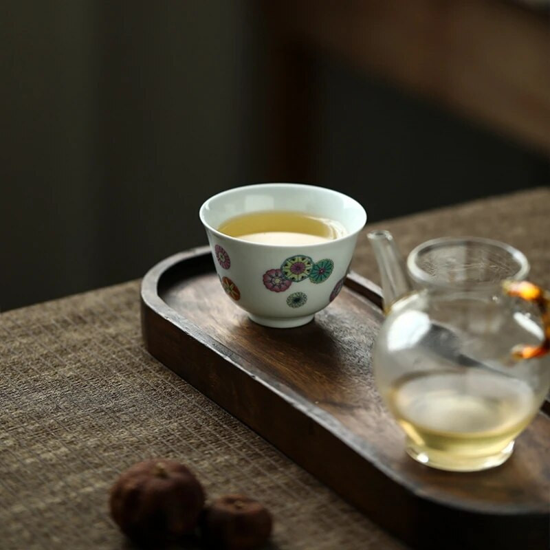 Antik golyós virágok teáscsésze Gyönyörű kung fu teáscsészék készlet a teaszertartáshoz, First Frost teáscsésze Lily Deng üzlete