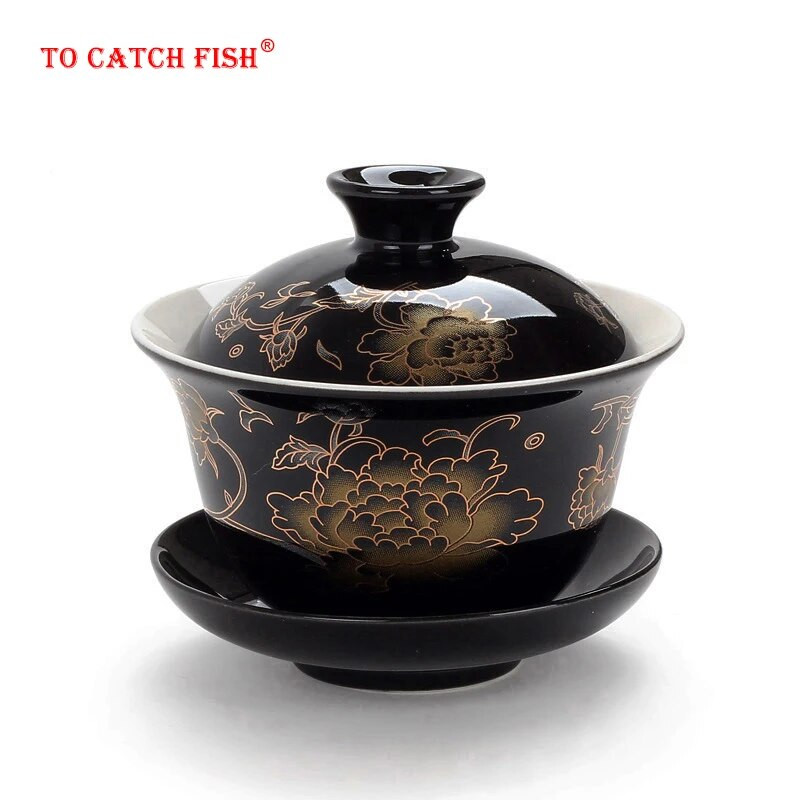 Kínai hagyományok gai wan teáskészlet Bone China teáskészletek Dehua gaiwan teás porcelán edénykészlet utazáshoz Gyönyörű és egyszerű vízforraló