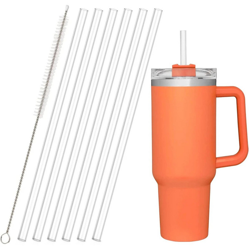 6 csomag csereszívószál a Stanley Cup Adventure Quencher utazási pohárhoz tisztítókefével a Stanely Cuphoz