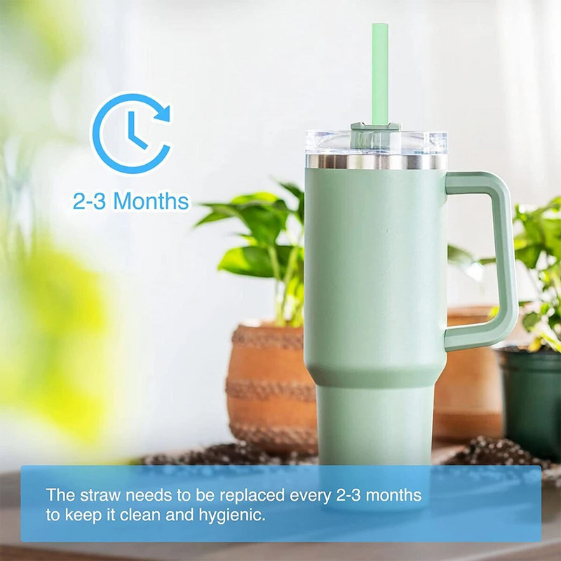 6 csomag csereszívószál a Stanley Cup Adventure Quencher utazási pohárhoz tisztítókefével a Stanely Cuphoz