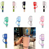2 τμχ Κύπελλο Stanley Cup Straw Topper Δημιουργικό πολύχρωμο κάλυμμα σιλικόνης Stanley Straw ανθεκτικό στη σκόνη Hygienic Kids