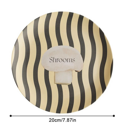 Скандинавска трапезарна чиния Кръгла чиния от бамбукови влакна с принт за сервиране на салата, десерт, торта, плодова чиния за храна Кухненски консумативи 20 см