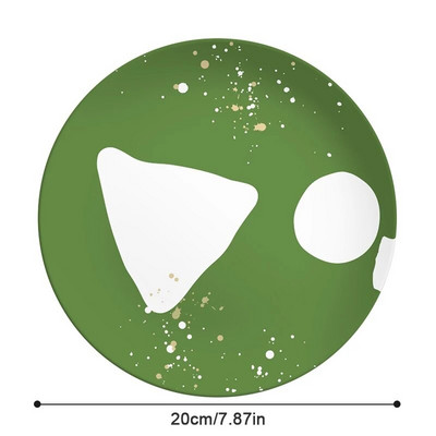 Скандинавска трапезарна чиния Кръгла чиния от бамбукови влакна с принт за сервиране на салата, десерт, торта, плодова чиния за храна Кухненски консумативи 20 см