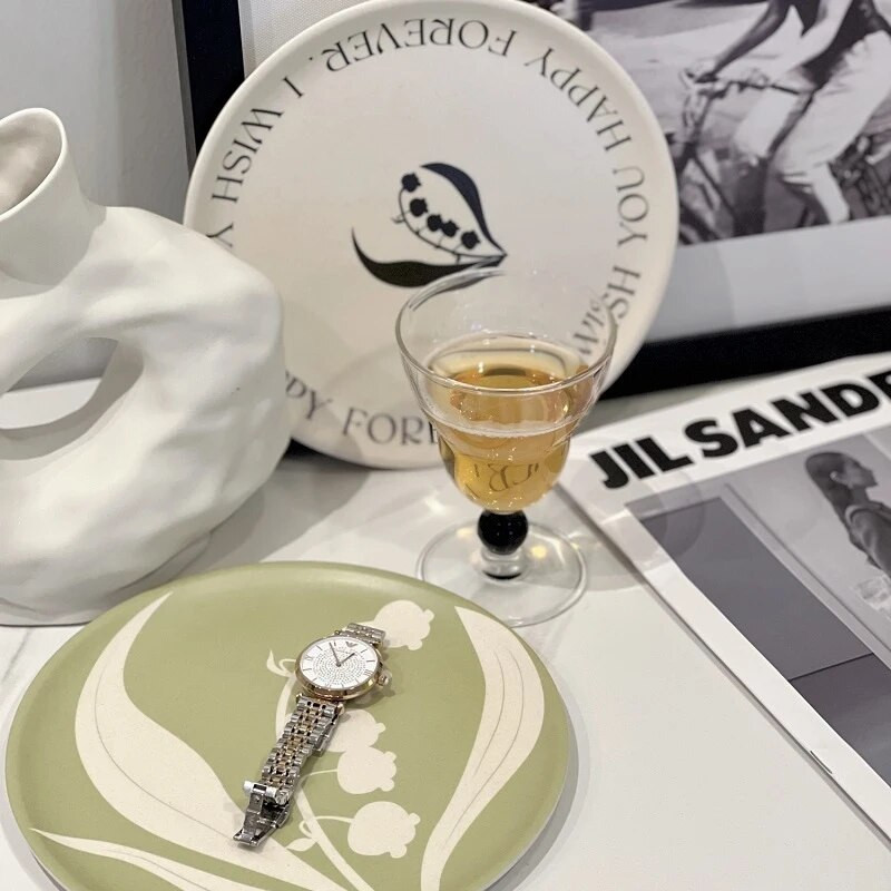 Skandináv étkezőtányér nyomtatott, kerek bambuszszálas edények saláta tálaláshoz Desszert torta Gyümölcs ételtányér Konyhai kellékek 20cm