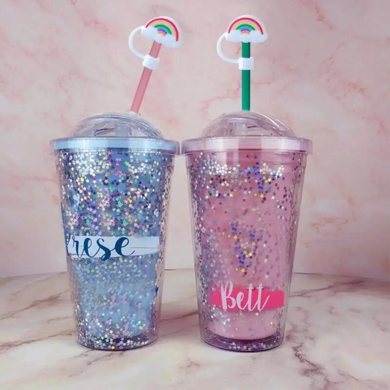 1 db rajzfilm szilikon szívószál hegyek iváshoz porvédő sapka fröccsenésmentes dugók fedő Creative csésze tartozékok 6-8 mm-es szalmatömítő eszközök