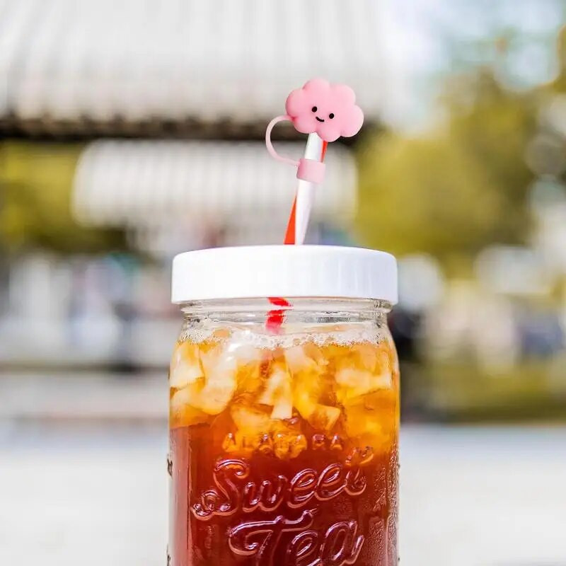 1db Rajzfilm szilikon szívószál hegyek iváshoz porvédő sapkák fröccsenésálló dugók borító Creative csésze tartozékok szalmatömítő eszközök