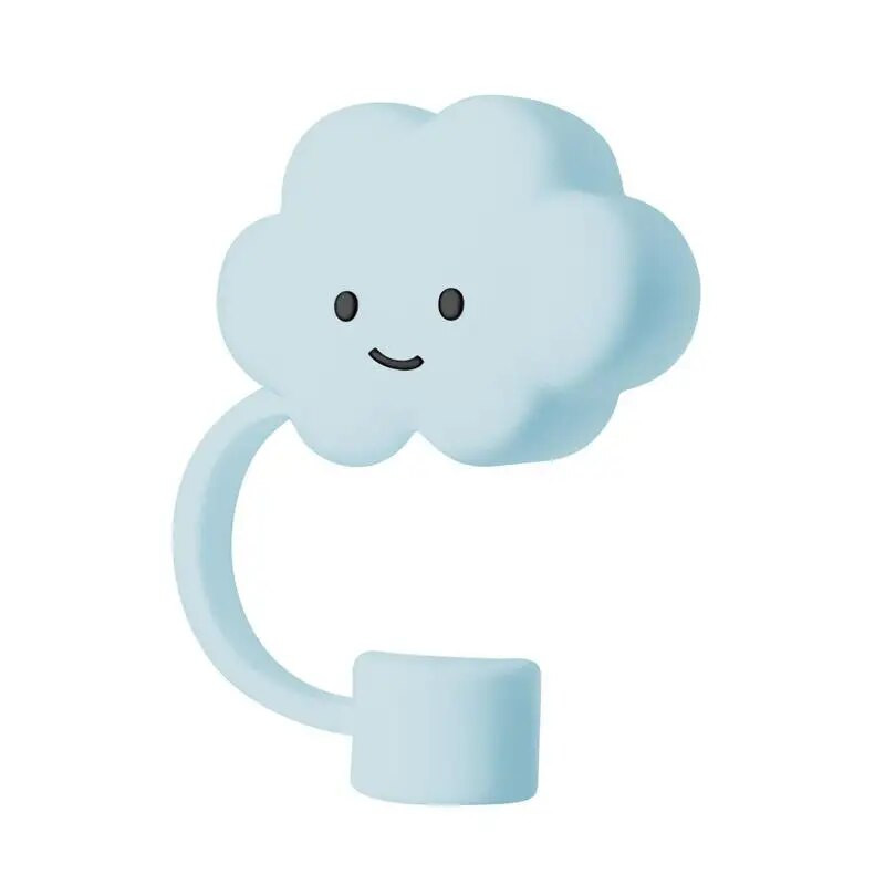 1db Rajzfilm szilikon szívószál hegyek iváshoz porvédő sapkák fröccsenésálló dugók borító Creative csésze tartozékok szalmatömítő eszközök