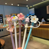 Kawaii Cherry Straw Cover Dust Cap Silicone Cute Straw Toppers For Tumbler Drinking Charm Διακοσμητικό κάλυμμα για καλαμάκια 8mm 1 ΤΜ