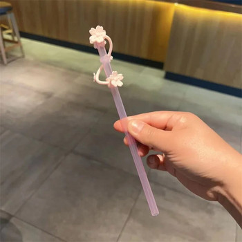 Kawaii Cherry Straw Cover Капачка против прах Силиконова Сладка сламка Toppers за чаша Drinking Charm Декорация Капак за 8 мм сламки 1 бр.