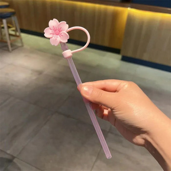 Kawaii Cherry Straw Cover Капачка против прах Силиконова Сладка сламка Toppers за чаша Drinking Charm Декорация Капак за 8 мм сламки 1 бр.