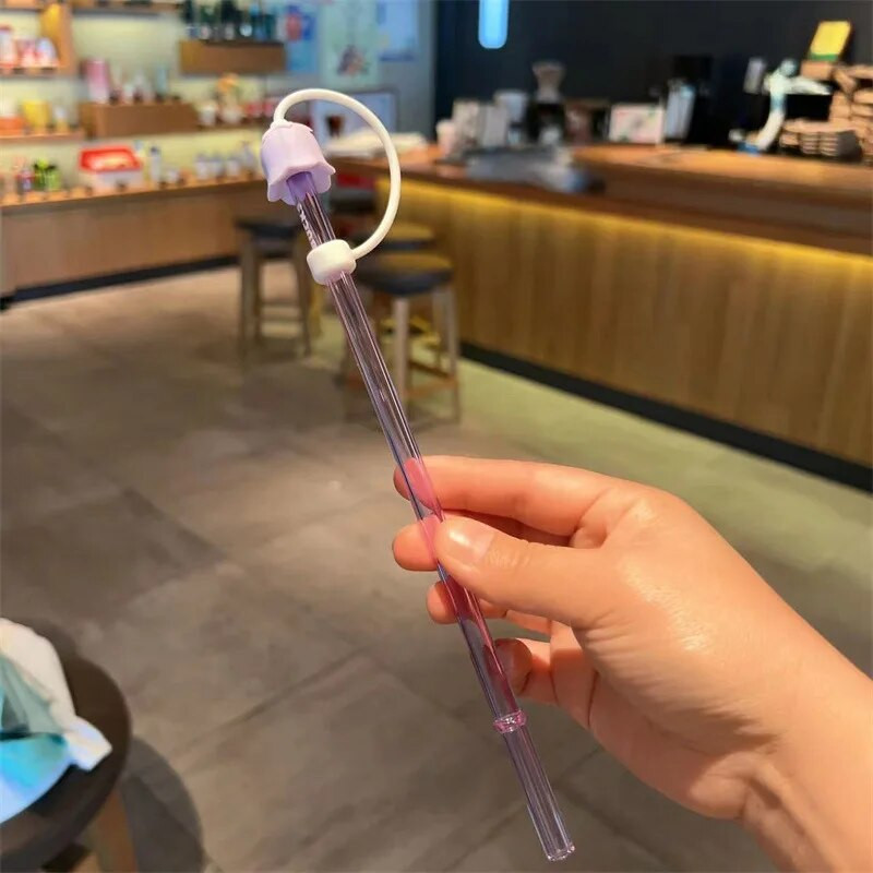 Kawaii cseresznye szalmatakaró porvédő sapka szilikon aranyos szalmafedő poharakhoz, ivóbáj díszítő burkolata 8 mm-es szívószálhoz 1 db