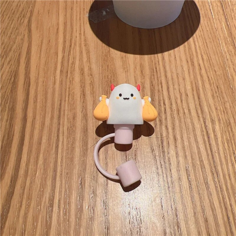 Kawaii cseresznye szalmatakaró porvédő sapka szilikon aranyos szalmafedő poharakhoz, ivóbáj díszítő burkolata 8 mm-es szívószálhoz 1 db