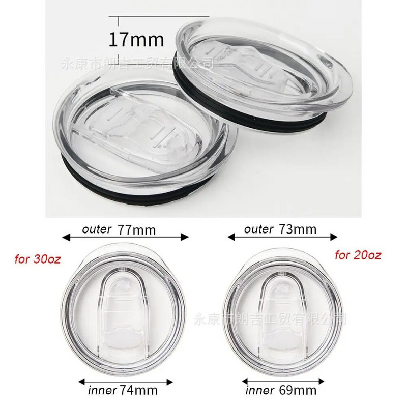 20/30 Oz zárópalack fedele, fröccsenésmentes, sima műanyag cserefedelek Yei Tumber Cup többszínű Themos Cuphoz