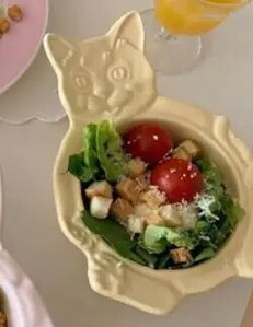 Корейски Ins Bear Plate Sweet Dessert Snack Plate Карикатура Салата Зърнена Котка Заек Купа Закуска Салата Чиния Плодова Керамична Чиния