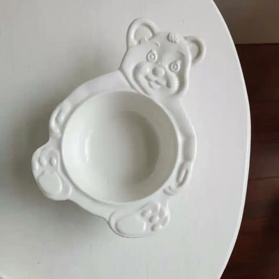 Корейски Ins Bear Plate Sweet Dessert Snack Plate Карикатура Салата Зърнена Котка Заек Купа Закуска Салата Чиния Плодова Керамична Чиния