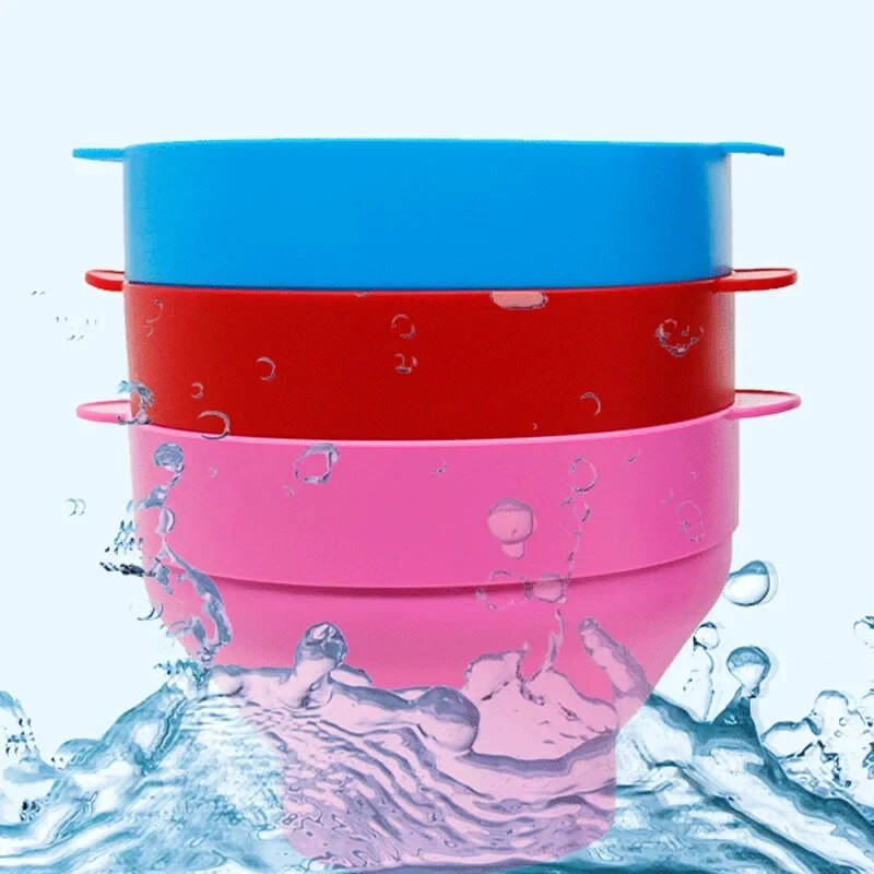 Konyhai mikrohullámú sütő pattogatott kukorica tál vödör szilikon barkácsolás piros pattogatott kukorica készítő fedéllel Chips Gyümölcstál Kiváló minőségű, egyszerű eszközök