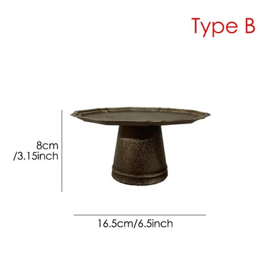 Ретро желязна тава за компот Ръчно изработена реколта за съхранение Поднос за сервиране Изработена чиния с плодове Реквизит за фотография на храна Декорация за домашна кухня