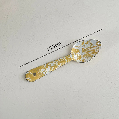 Европейски комплект емайлирани чинии за вечеря Ретро пръскащо мастило Комплекти домашни съдове и чинии Творческа всекидневна Настолен плот Плодова салата Ястие