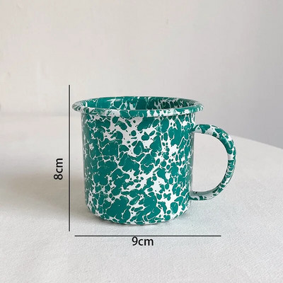 Европейски комплект емайлирани чинии за вечеря Ретро пръскащо мастило Комплекти домашни съдове и чинии Творческа всекидневна Настолен плот Плодова салата Ястие