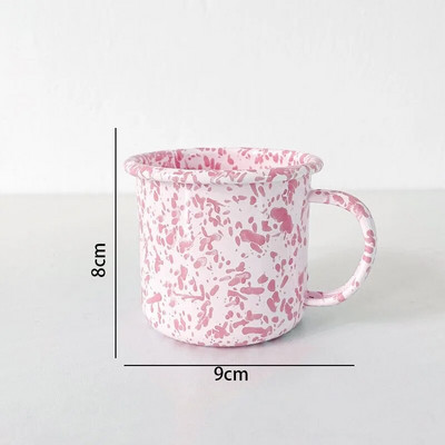 Европейски комплект емайлирани чинии за вечеря Ретро пръскащо мастило Комплекти домашни съдове и чинии Творческа всекидневна Настолен плот Плодова салата Ястие