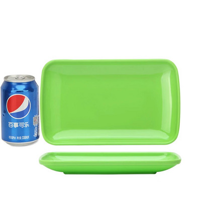 Цветно меламиново ястие Барбекю Шишче на скара Пластмасова чиния Чиния Правоъгълна имитация на порцеланово ястие Ресторант Снек Ястие с паста