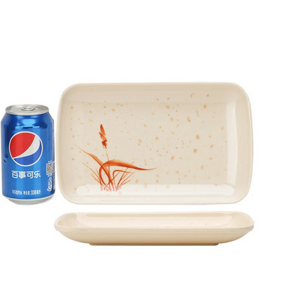 Цветно меламиново ястие Барбекю Шишче на скара Пластмасова чиния Чиния Правоъгълна имитация на порцеланово ястие Ресторант Снек Ястие с паста