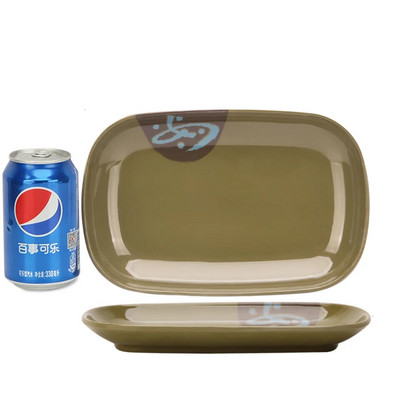 Цветно меламиново ястие Барбекю Шишче на скара Пластмасова чиния Чиния Правоъгълна имитация на порцеланово ястие Ресторант Снек Ястие с паста