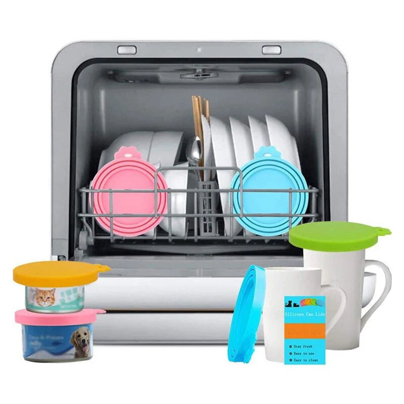 3 az 1-ben Élelmiszer-minőségű konzerv fedél Kisállat gabona zárt fedél Szilikon frissen tartó csésze fedél Tál fedél Puha univerzális zárt tároló