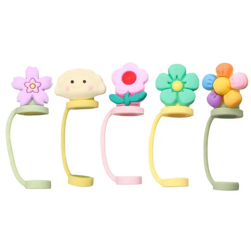 Szilikon szalmatakaró sapka Monkle-tartozékok szalmafedő Újrafelhasználható porálló szalmahegyek Tömítőeszközök Rajzfilm stílusú